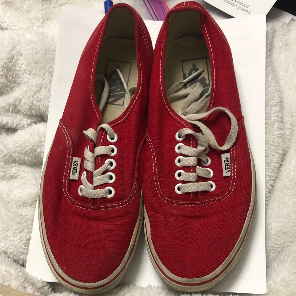 Vans Bold Red Canvas Shoes